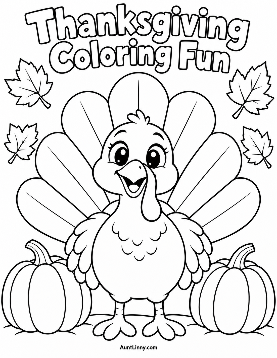 Thanksgiving Turkey Coloring Page for Preschoolers - Free Printable