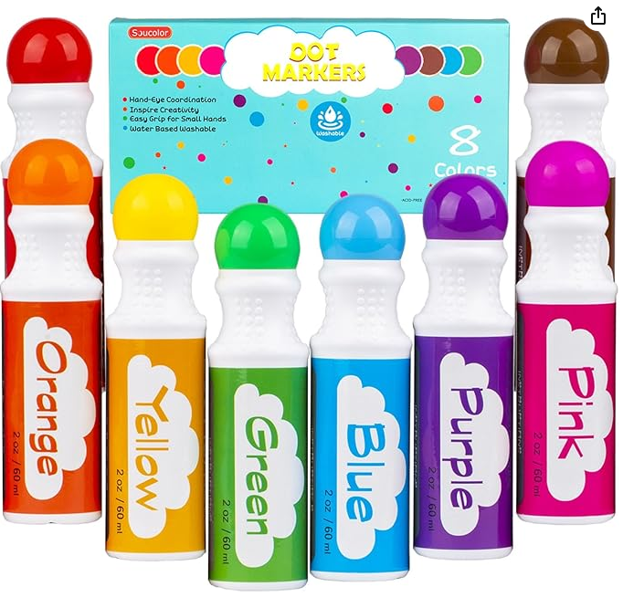 Dot Markers (8 colors, washable)