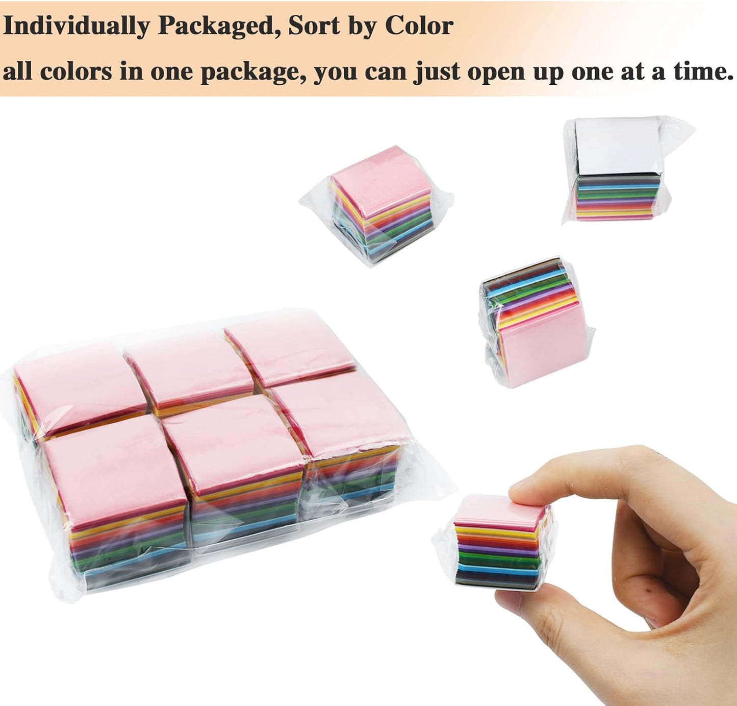 5400 Pcs 1 Inch Cut Tissue Paper Squares, 36 Assorted Colors