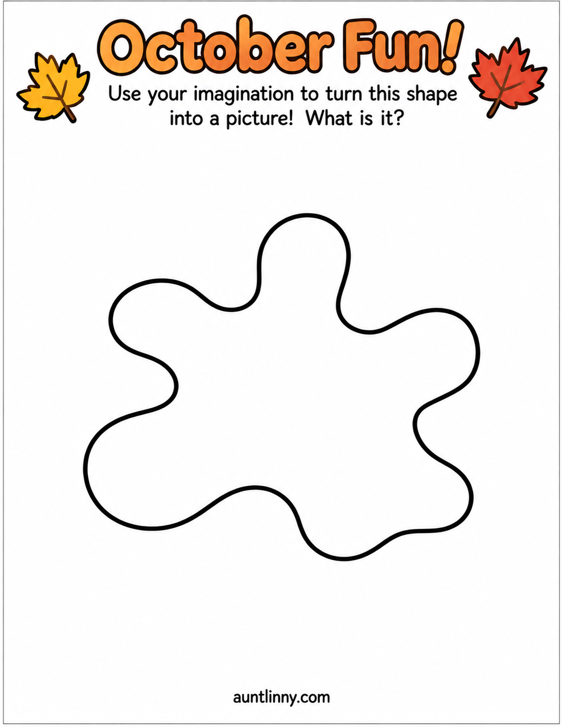 October Fun! Free Preschool Drawing Activity - Free Printable