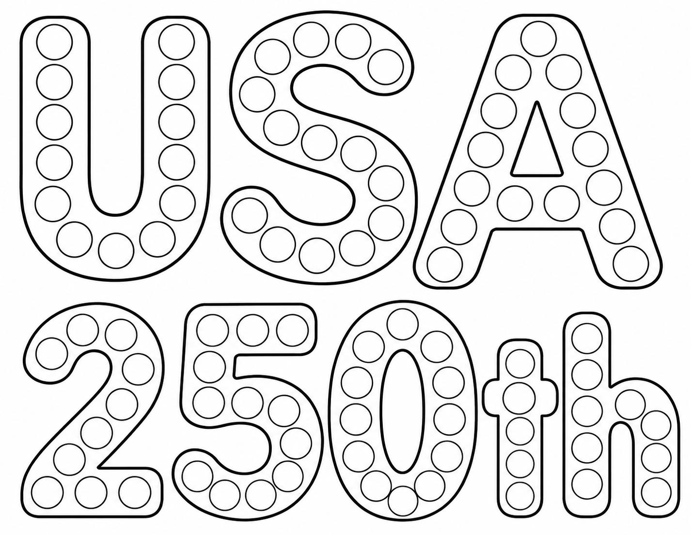 USA 250th Dot Marker - Free Printable
