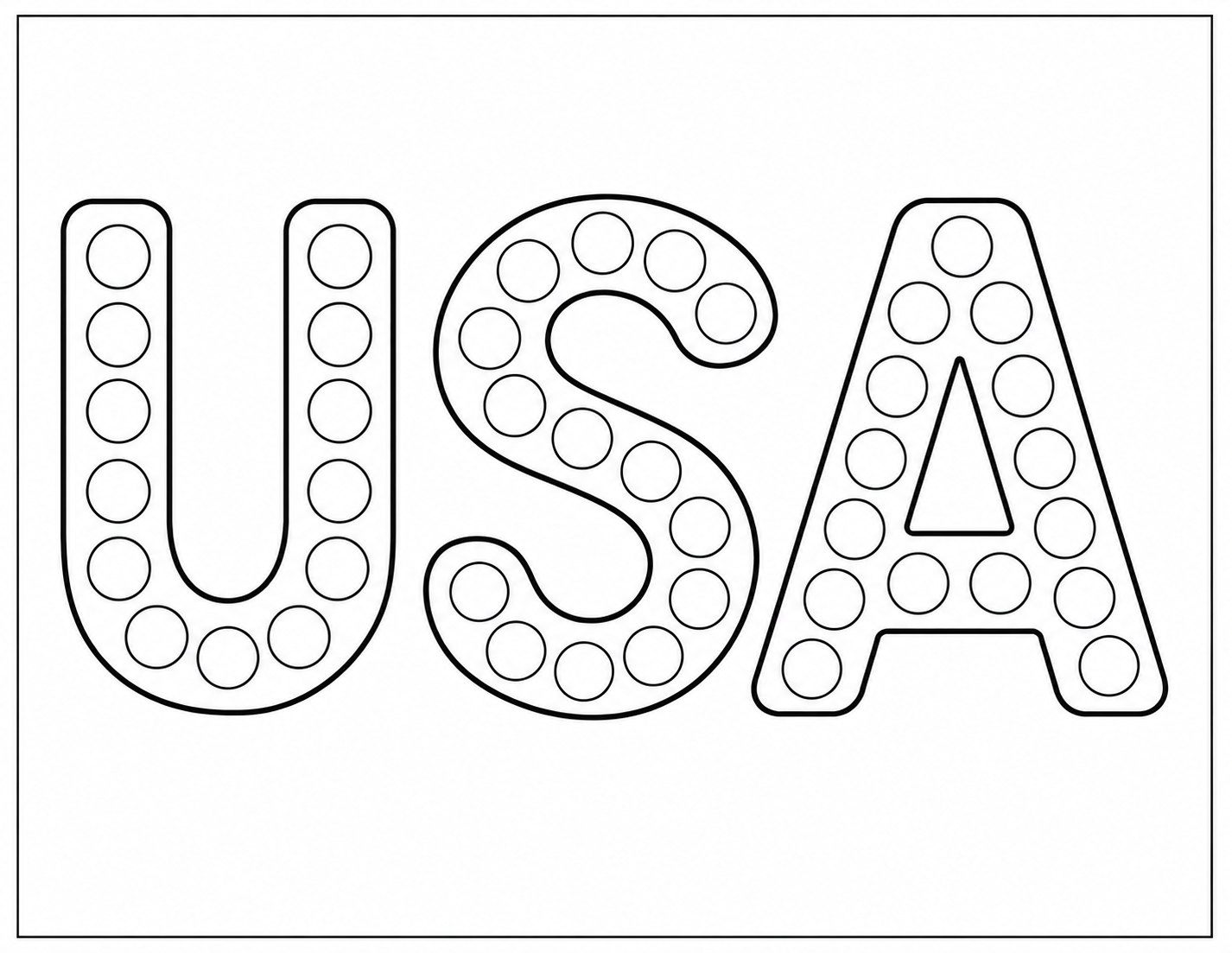 USA Dot Marker Patriotic - Free Printable