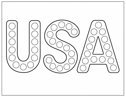 USA Dot Marker Patriotic - Free Printable