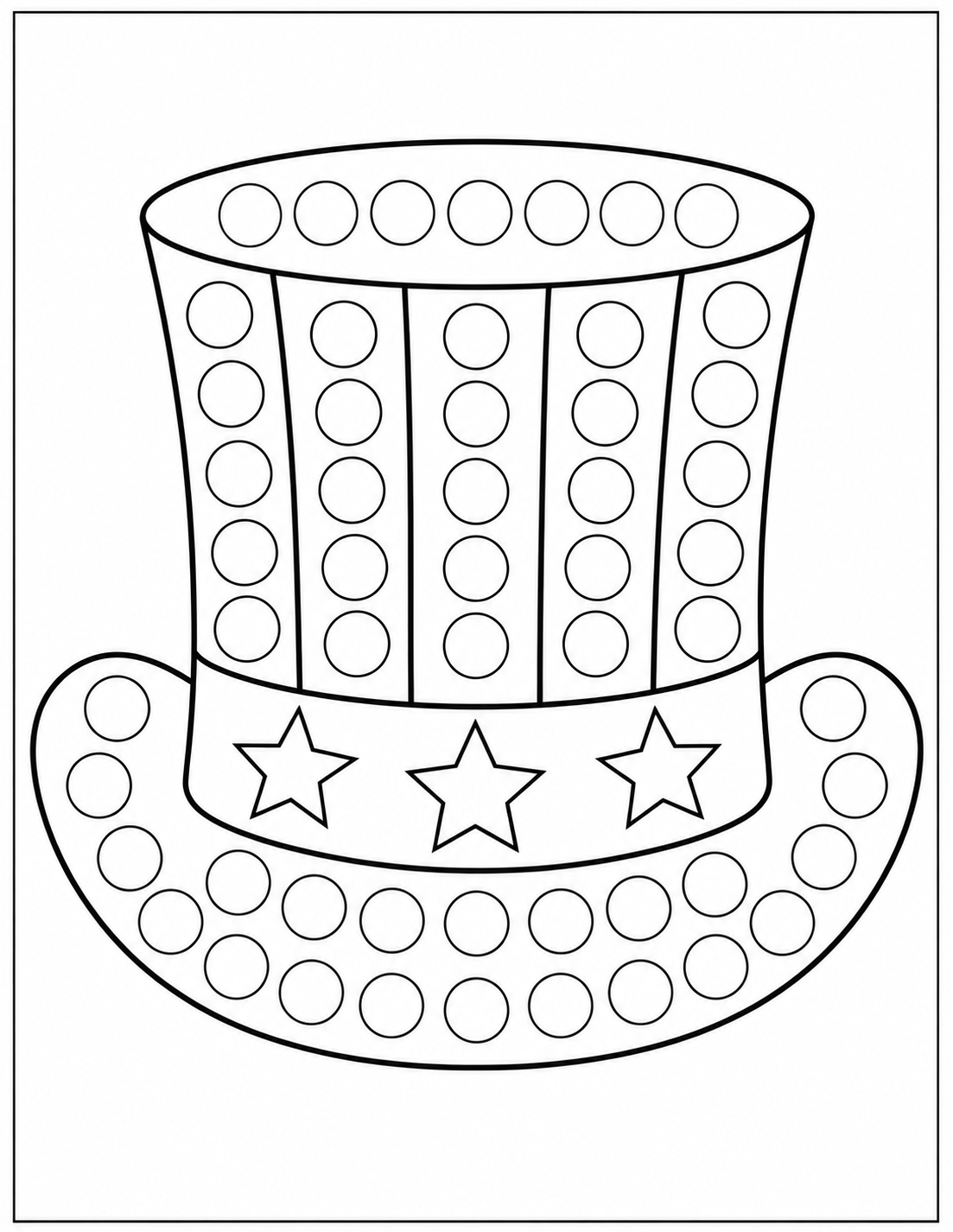 Uncle Sam's Dot Marker Patriotic Hat - Free Printable