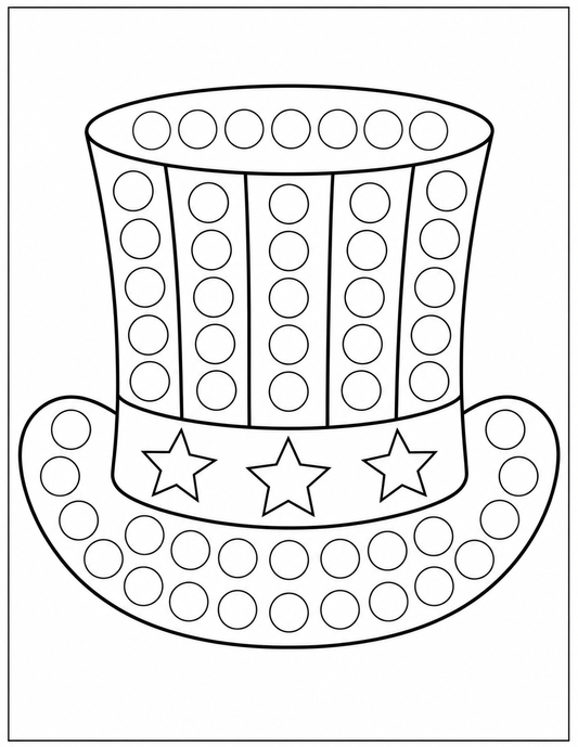 Uncle Sam's Dot Marker Patriotic Hat - Free Printable