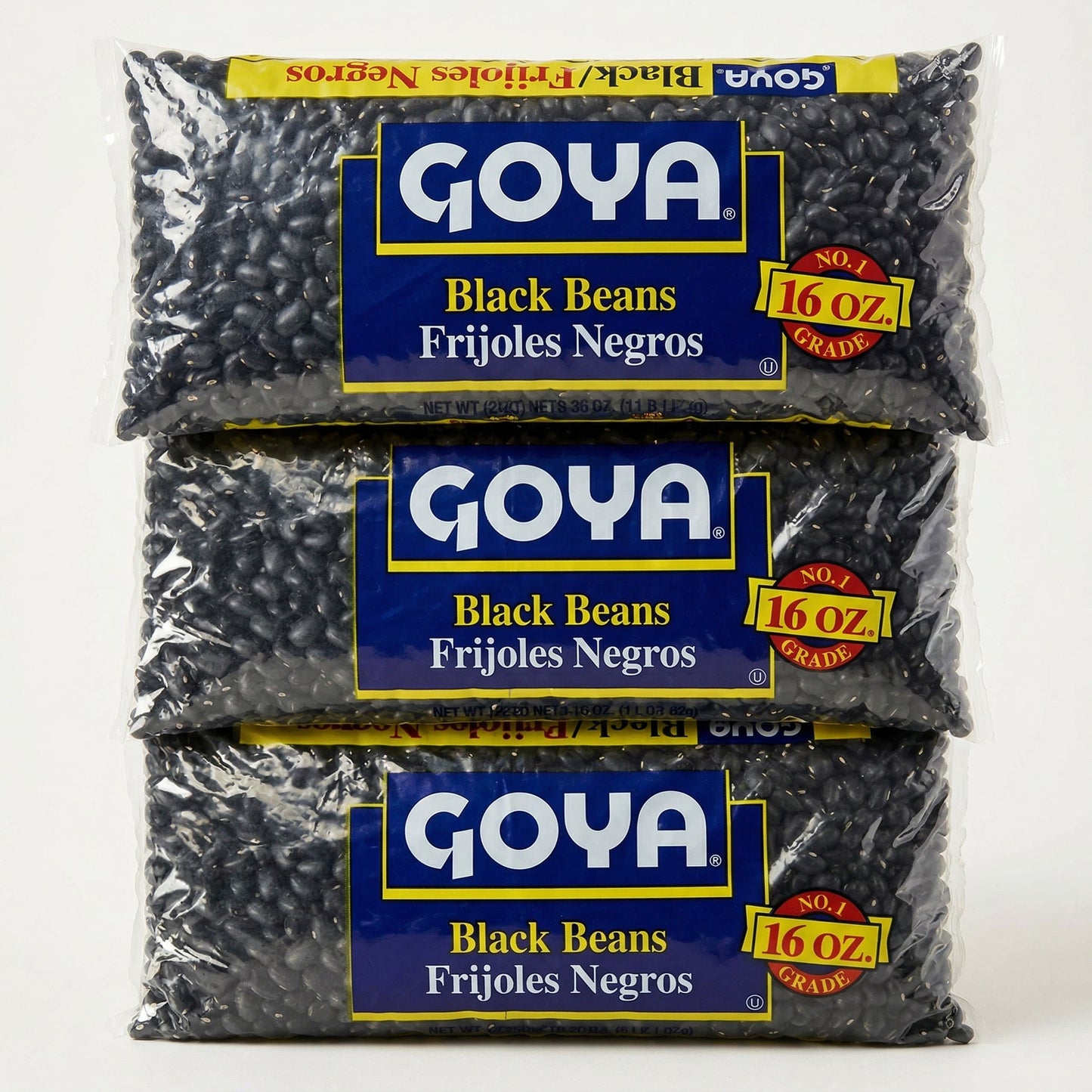 Black Beans Dried, 3 bags, 1 pound each