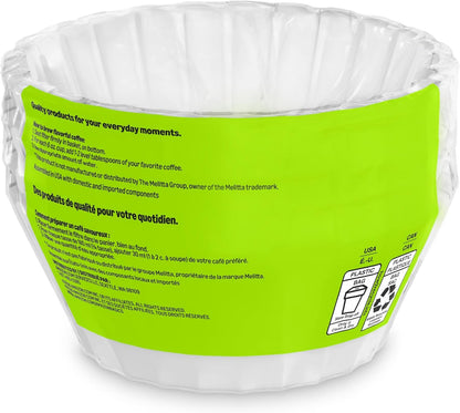 Amazon Basics Basket Coffee Filters, White, 200 Count