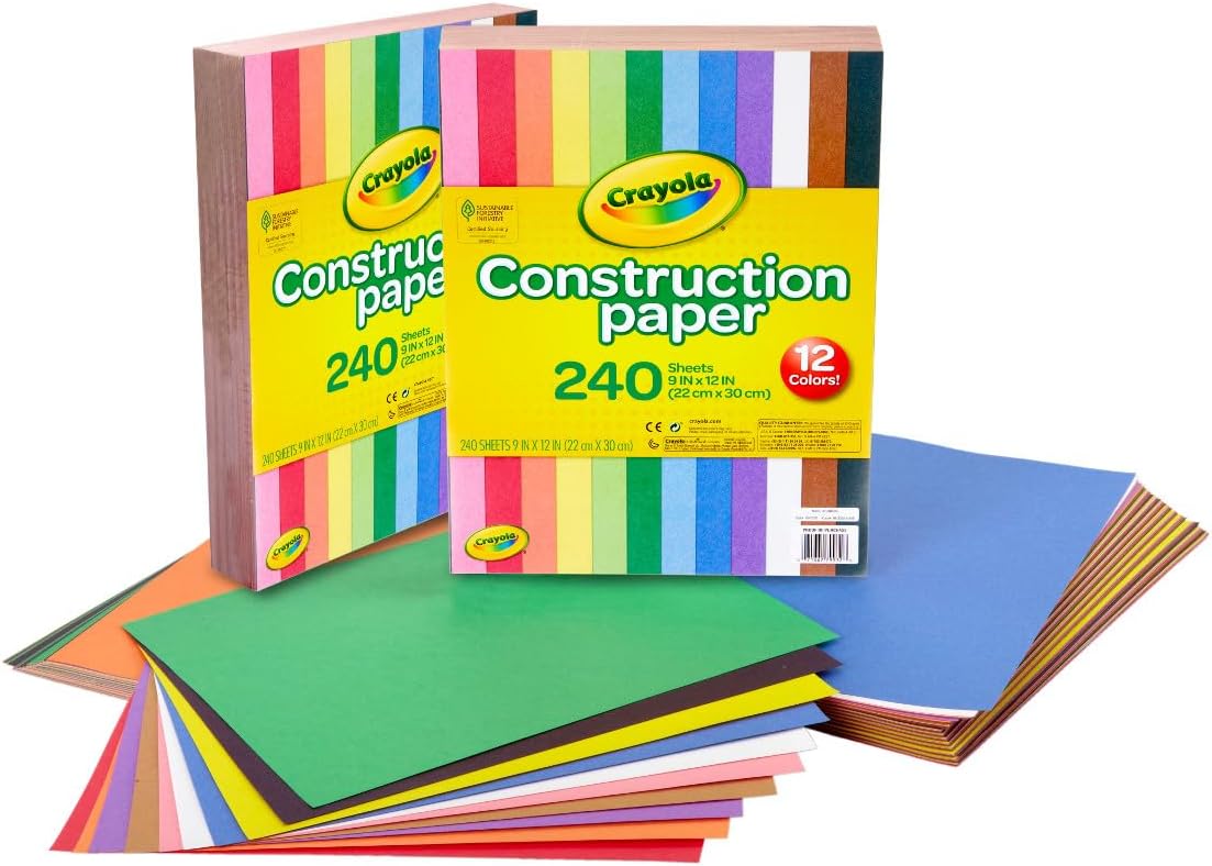 Crayola Construction Paper, 12 colors, 480 sheets (2 packs x 240 sheets)