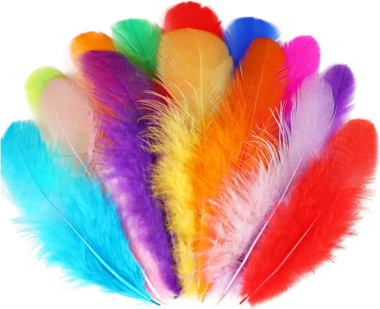 Colorful Craft Feathers - 300pcs 3-5inch Colored Feathers
