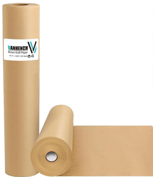 Brown Wrapping Paper Roll, Craft Paper 17.5"x 100ft