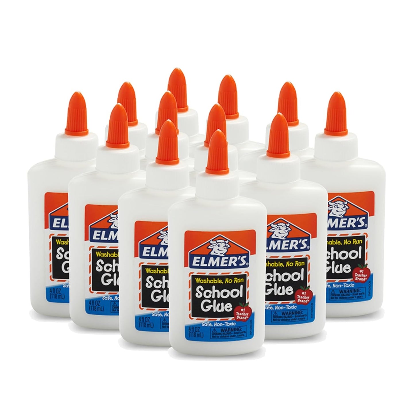 Elmer's Liquid School Glue, Washable, Safe and Nontoxic, 4oz (12 count)