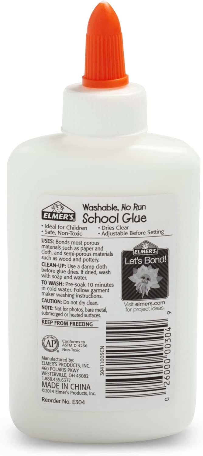 Elmer's Liquid School Glue, Washable, Safe and Nontoxic, 4oz (12 count)
