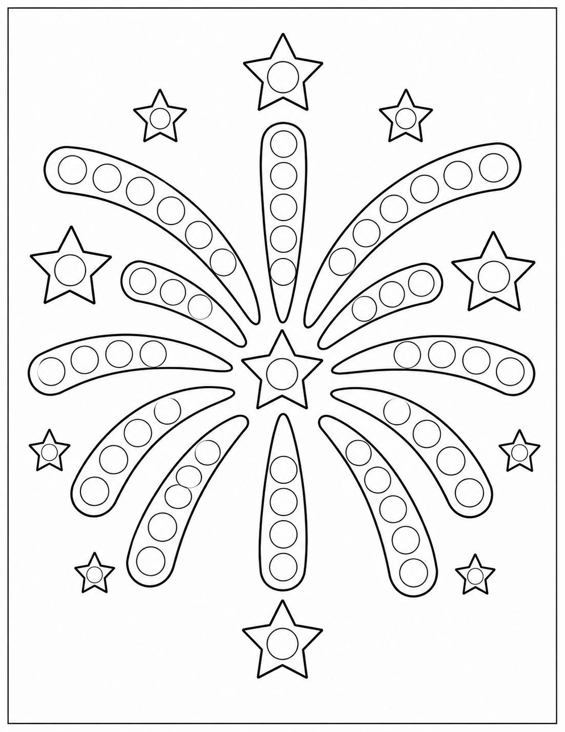 Fireworks Dot Marker  - Free Printable