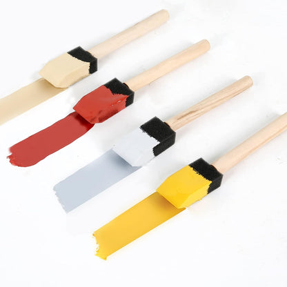 12 Pcs Foam Paint Brushes, 1 Inch with Wood Handle