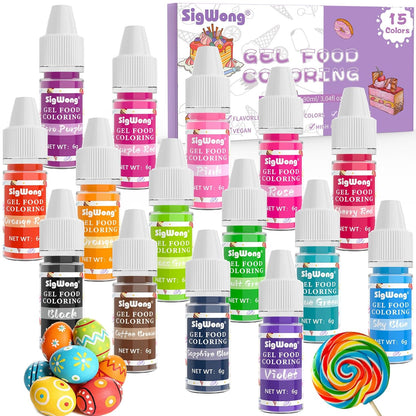 Gel Food Coloring Dye, 15 colors