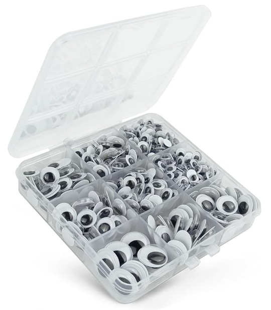 Googly Eyes, Self-Adhesive, 520 pieces, varying sizes