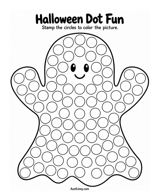 Halloween ghost for dot markers for preschoolers - Free Printable