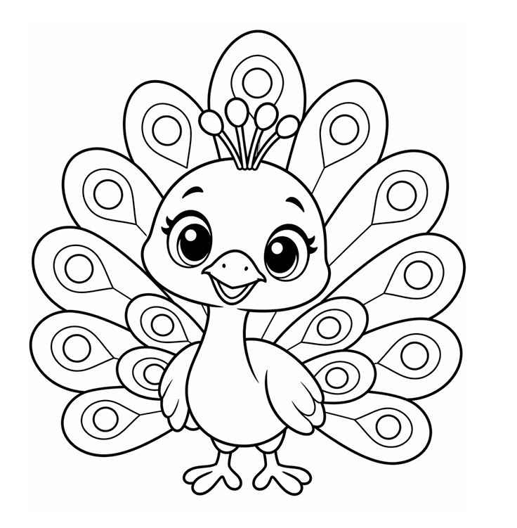 Peacock Coloring Page and Activity - Free Printable