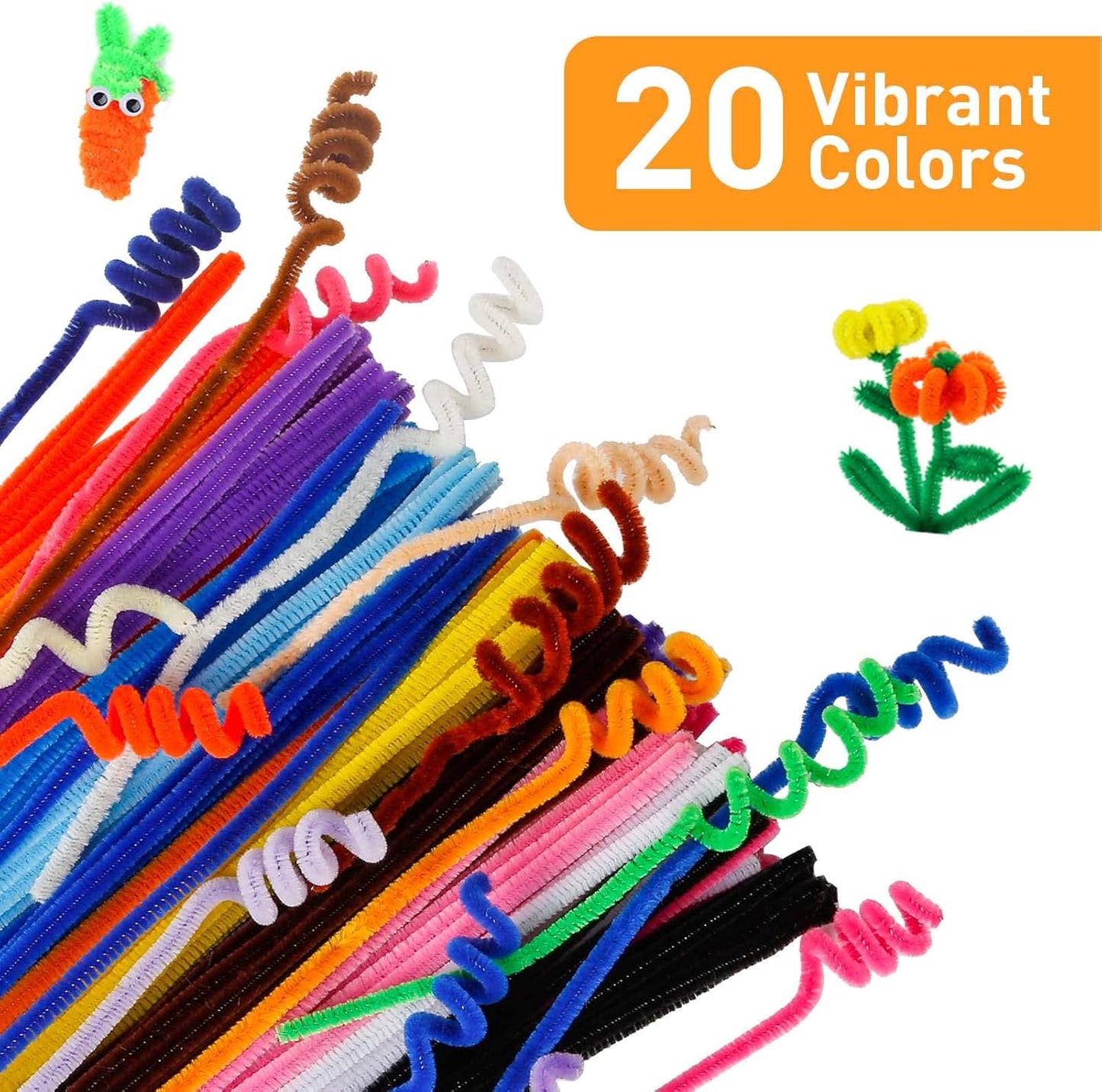 Pipe Cleaners, Multi-Color, 12" Chenille Stems, 200 pieces
