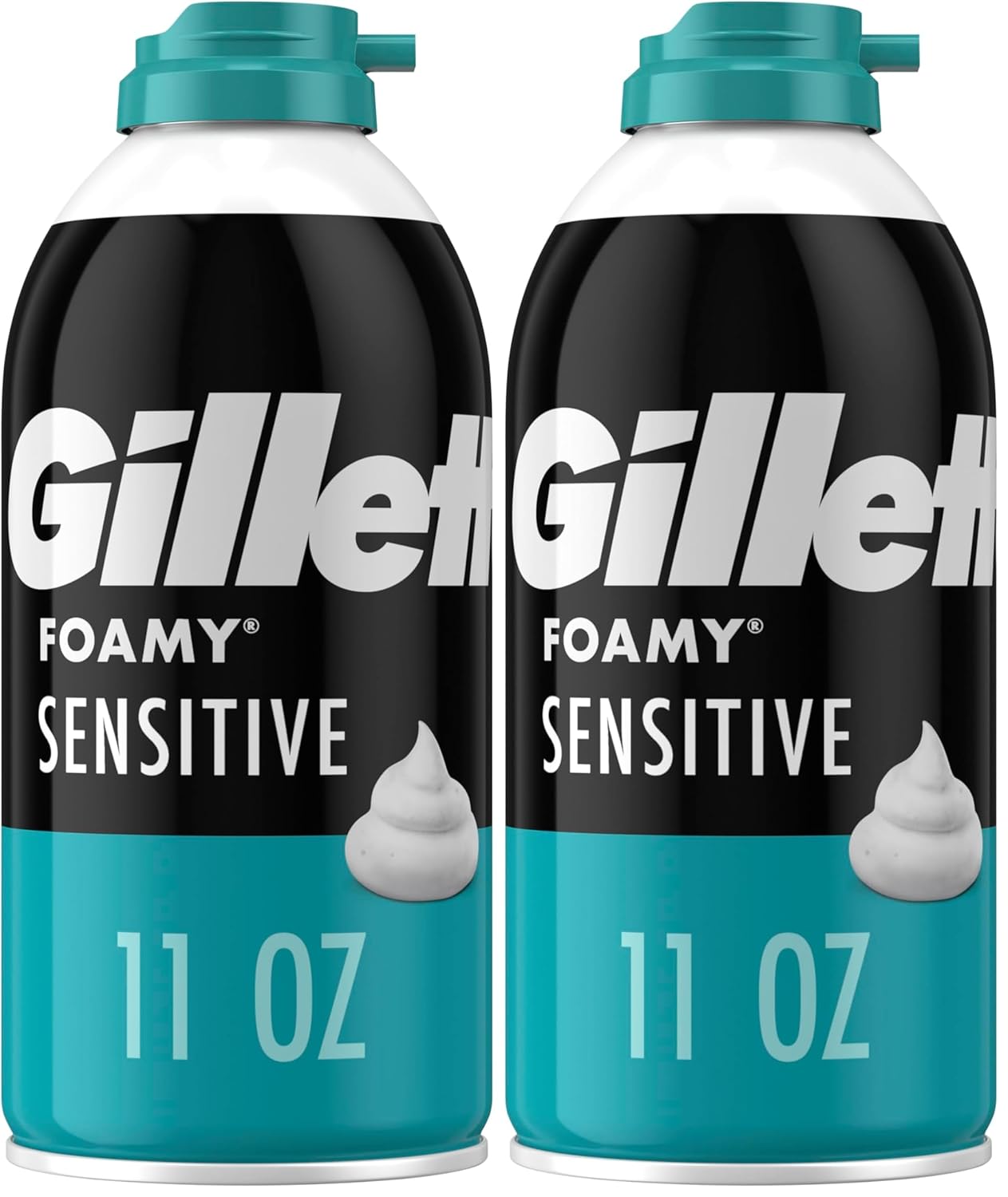 Foamy Shaving Cream, Sensitive Skin, 11 Ounce,(Pack of 2)