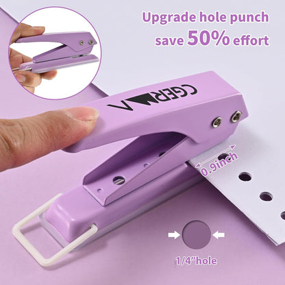 Single Hole Puncher, 1/4" Hole, 50% Labor Savings, up to 15 Sheet Capacity