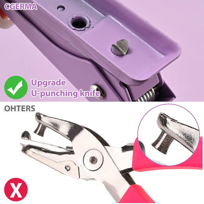 Single Hole Puncher, 1/4" Hole, 50% Labor Savings, up to 15 Sheet Capacity