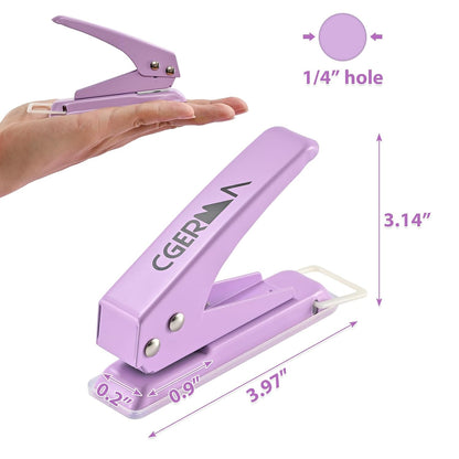 Single Hole Puncher, 1/4" Hole, 50% Labor Savings, up to 15 Sheet Capacity
