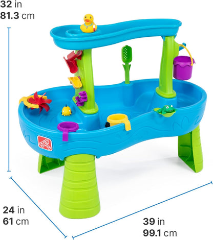 Step2 Rain Showers Splash Pond Water Table with 13 Piece Water Toy Accessories