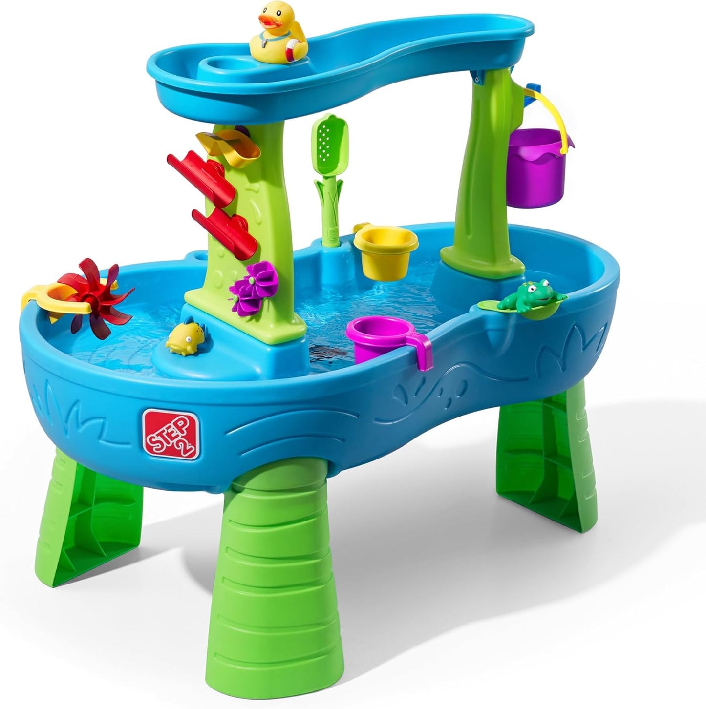 Step2 Rain Showers Splash Pond Water Table with 13 Piece Water Toy Accessories
