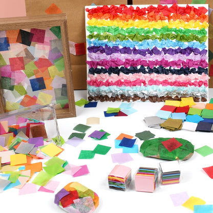 5400 Pcs 1 Inch Cut Tissue Paper Squares, 36 Assorted Colors