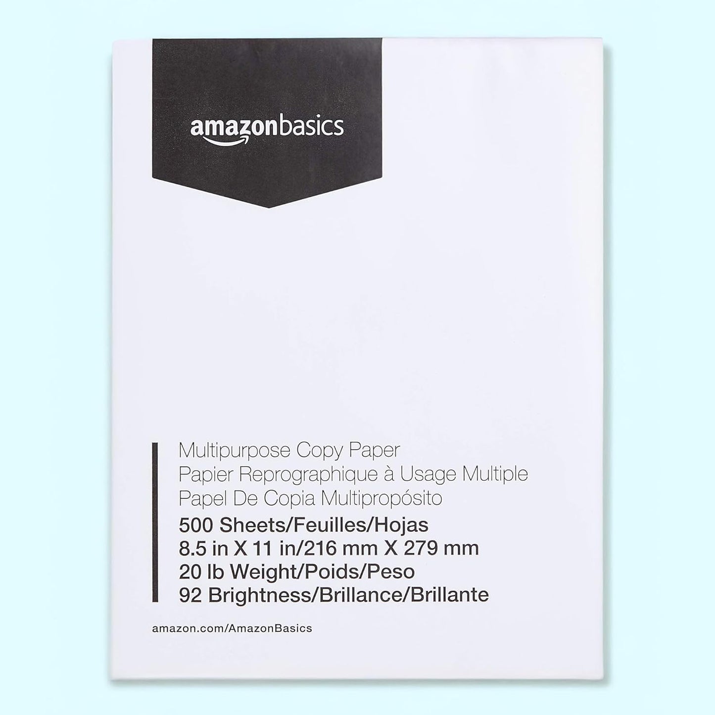 Multipurpose Copy Printer Paper, 8.5 x 11 Inches, Bright, White, 1 Ream (500 Sheets)